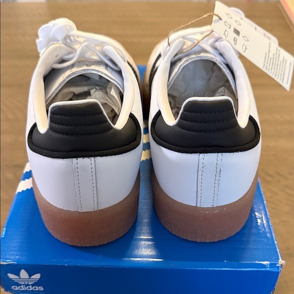 Adidas White, Black, and Tan Platform Sneakers - Picture 4 of 5